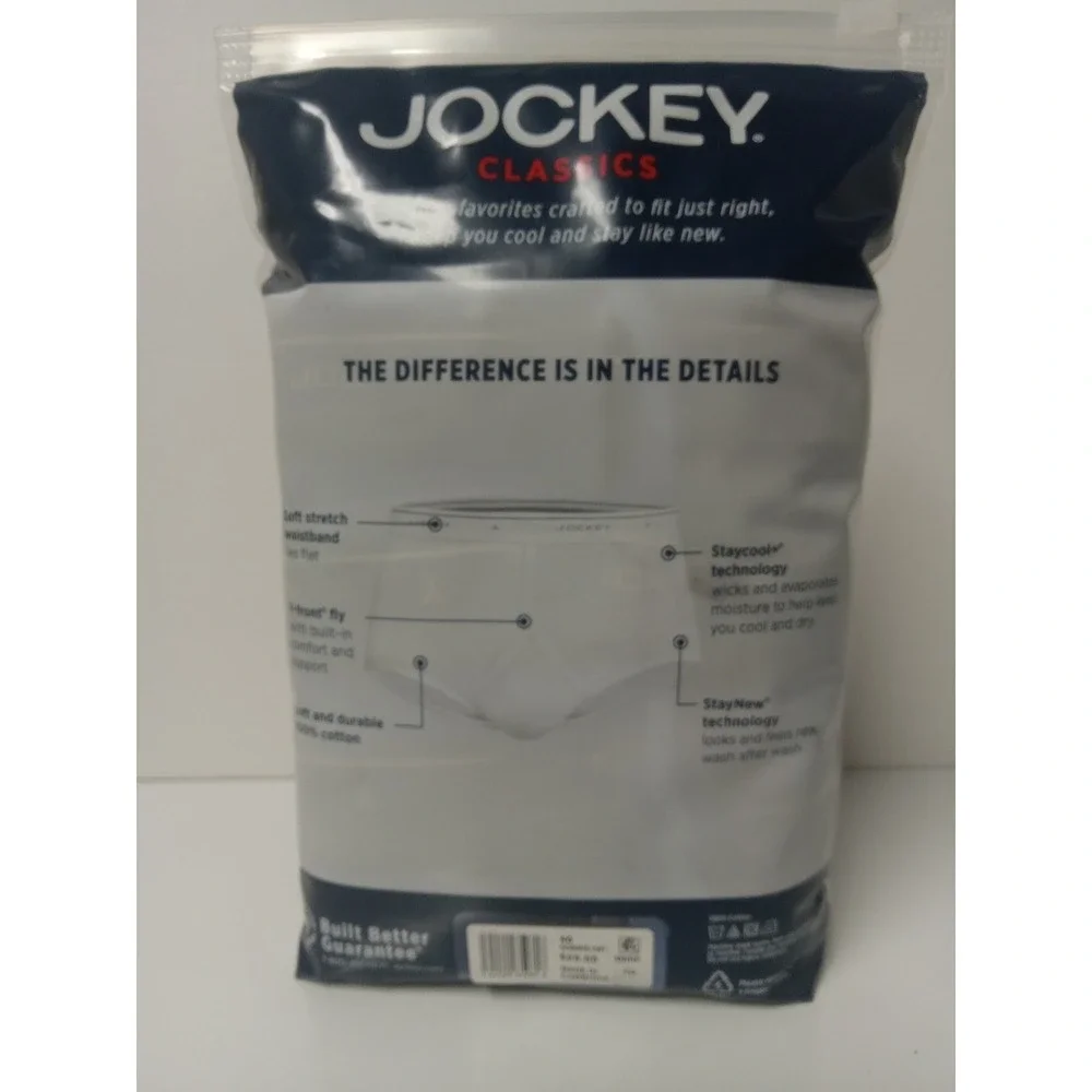 Jockey Men's 4 pack Full Rise Cotton Briefs Size 40 Blues